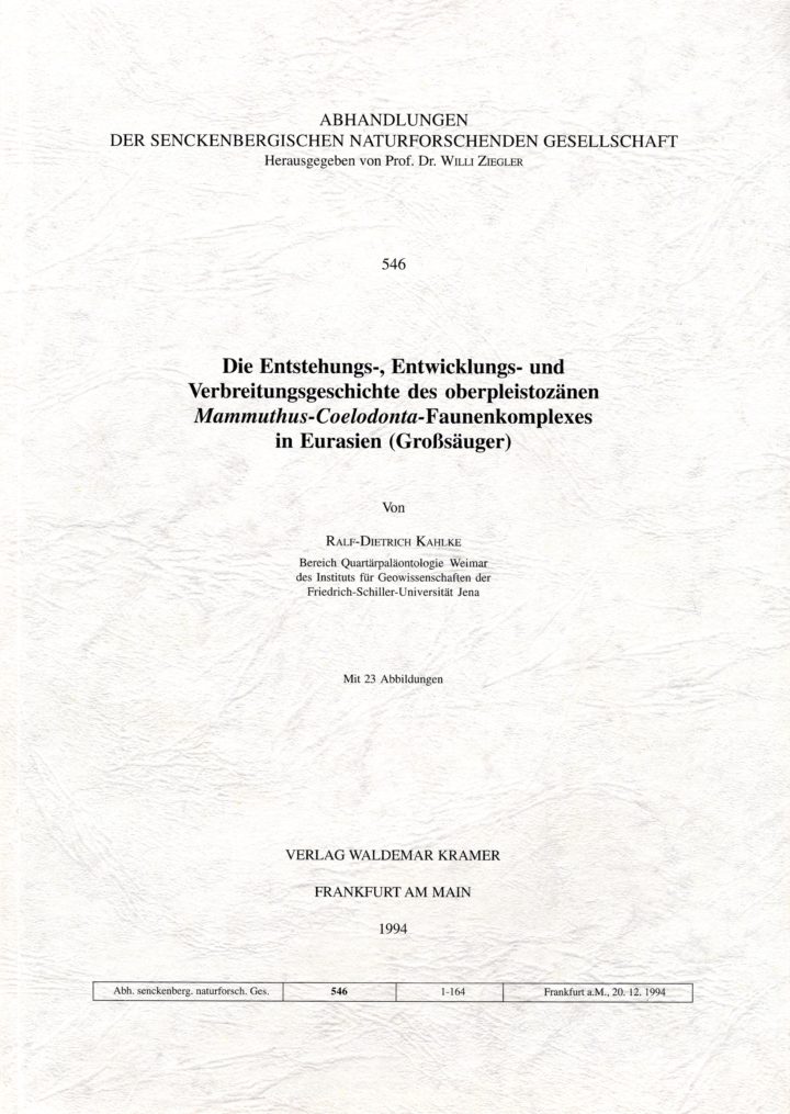 Cover Abhandlungen der Senckenbergischen Naturforschenden Gesellschaft 546