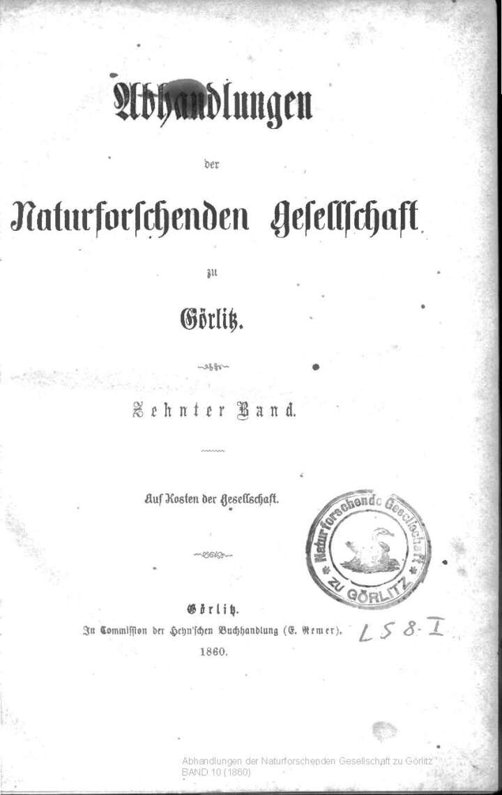 Görlitz Abhandlung Band 10 1860