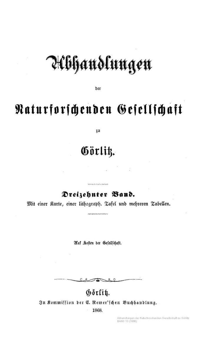 Görlitz Abhandlung Band 13 1868