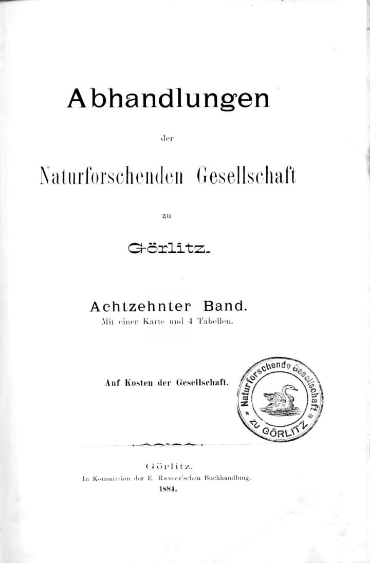 Görlitz Abhandlung Band 18 1884