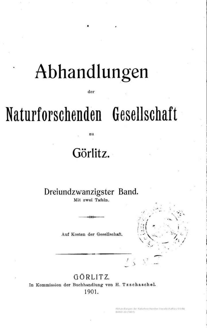 Görlitz Abhandlung Band 23 1901