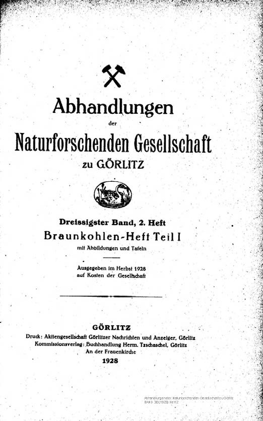 Görlitz Abhandlung Band 30 Heft 2 1928