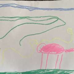 Kinderbild: Anakonda und das Wasserschwein als Freunde im Dschungel